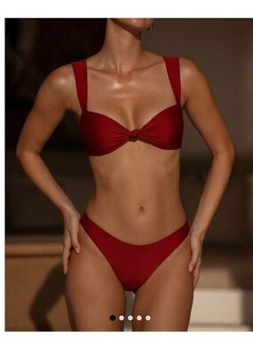 RIHOAS Crimson Knot-Front Bikini Set- NWT